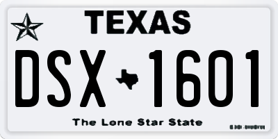 TX license plate DSX1601