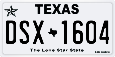 TX license plate DSX1604