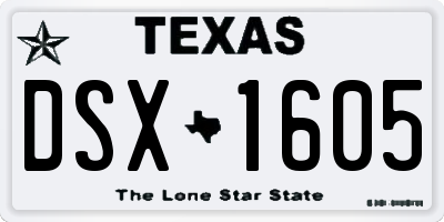 TX license plate DSX1605