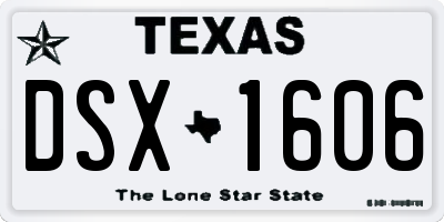 TX license plate DSX1606