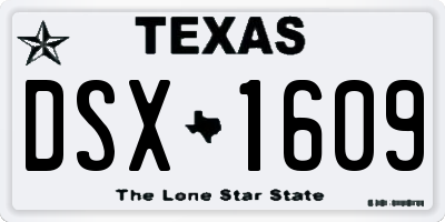TX license plate DSX1609