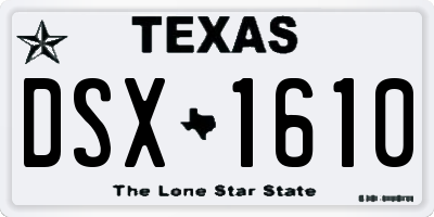 TX license plate DSX1610