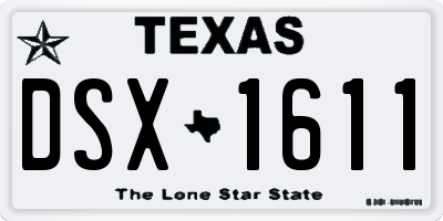 TX license plate DSX1611