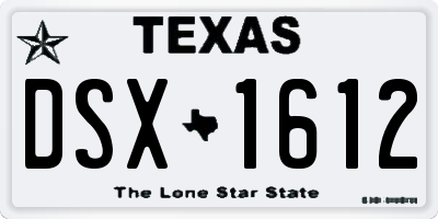 TX license plate DSX1612