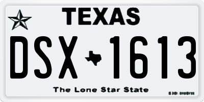 TX license plate DSX1613