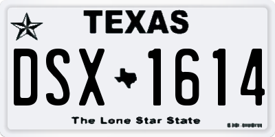 TX license plate DSX1614