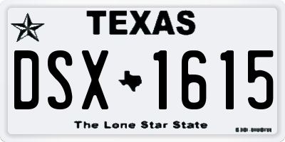 TX license plate DSX1615