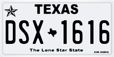 TX license plate DSX1616