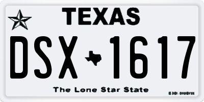 TX license plate DSX1617