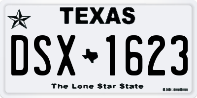 TX license plate DSX1623