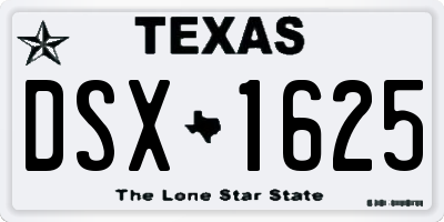 TX license plate DSX1625