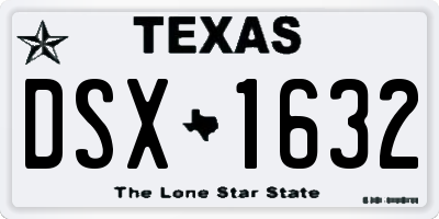 TX license plate DSX1632