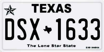 TX license plate DSX1633
