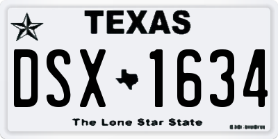 TX license plate DSX1634