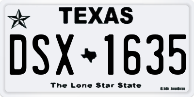 TX license plate DSX1635