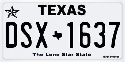 TX license plate DSX1637