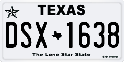 TX license plate DSX1638