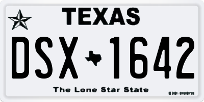 TX license plate DSX1642