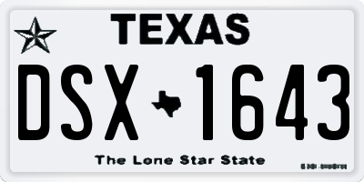 TX license plate DSX1643
