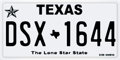 TX license plate DSX1644