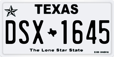 TX license plate DSX1645