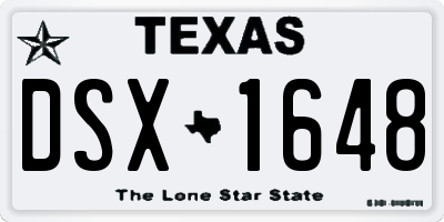 TX license plate DSX1648
