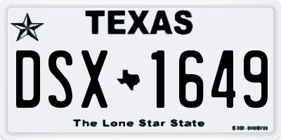 TX license plate DSX1649
