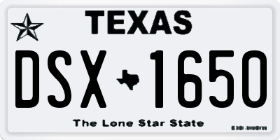 TX license plate DSX1650