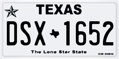 TX license plate DSX1652