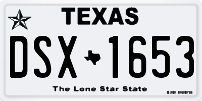 TX license plate DSX1653