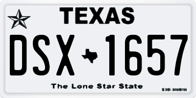 TX license plate DSX1657