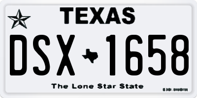 TX license plate DSX1658
