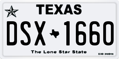 TX license plate DSX1660