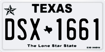 TX license plate DSX1661