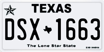 TX license plate DSX1663