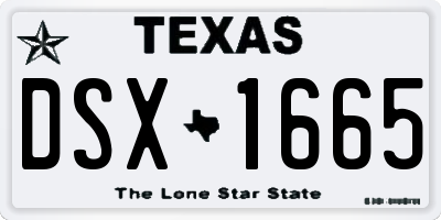 TX license plate DSX1665
