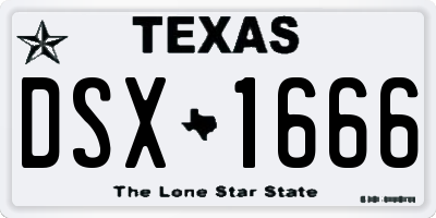 TX license plate DSX1666