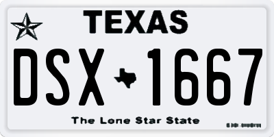 TX license plate DSX1667