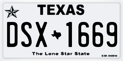 TX license plate DSX1669