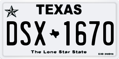 TX license plate DSX1670