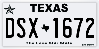 TX license plate DSX1672