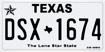 TX license plate DSX1674
