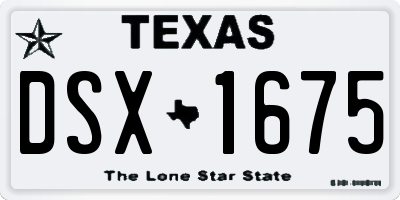 TX license plate DSX1675