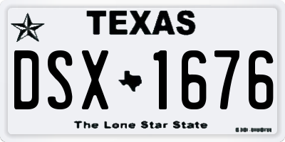 TX license plate DSX1676