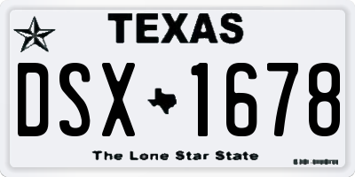 TX license plate DSX1678