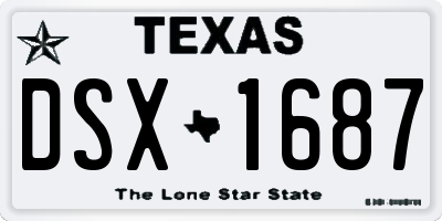 TX license plate DSX1687