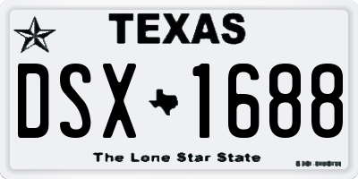 TX license plate DSX1688