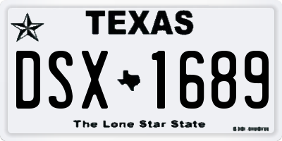 TX license plate DSX1689