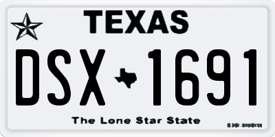 TX license plate DSX1691