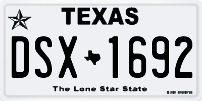TX license plate DSX1692